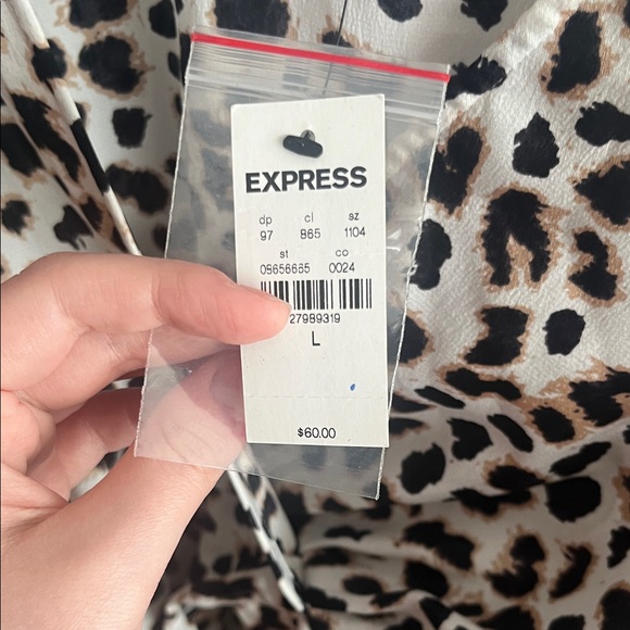 Express Animal Print V-Neck Dress - Picture 2 of 4